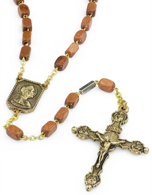 St. Francis of Assisi Gold Plated Rosary Beads